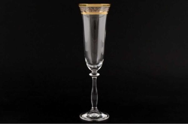 Набор фужеров для шампанского 190 мл Анжела Золотой лист V-D Bohemia 2