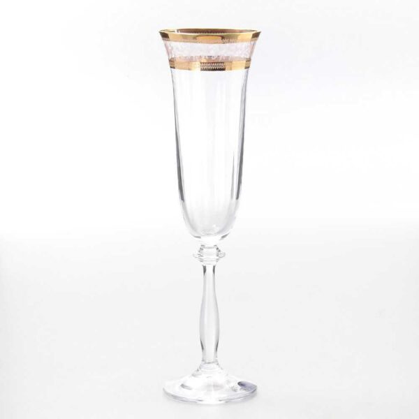 Набор фужеров для шампанского 190 мл Crystalex Золотой Лист V-D Bohemia 2