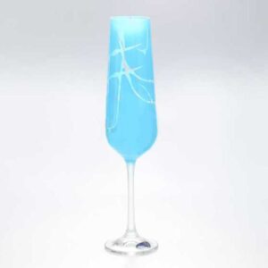 Набор фужеров для шампанского 200 мл Sandra Crystalex Bohemia голубая 2