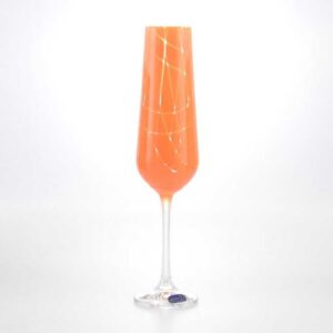 Набор фужеров для шампанского 200 мл Sandra Crystalex Bohemia оранж 2