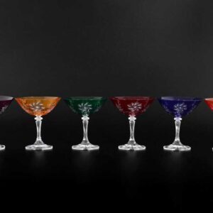 Набор бокалов для мартини 180 мл Цветной Хрусталь R-G Bohemia 2