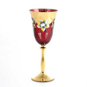 Набор бокалов для вина 250 мл Анжела Лепка красная AS Crystal 2
