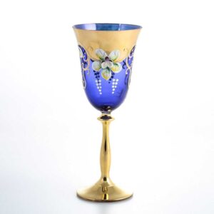 Набор бокалов для вина 250 мл Анжела Лепка синяя AS Crystal 2