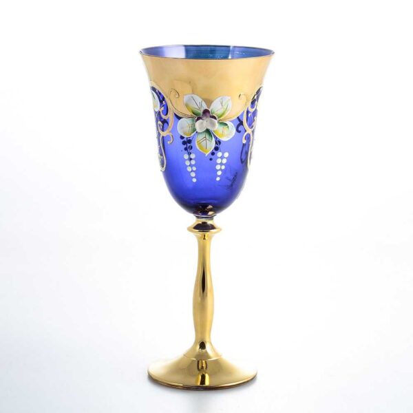 Набор бокалов для вина 250 мл Анжела Лепка синяя AS Crystal 2