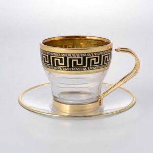 Набор чайных пар 12 предметов VERSACE GOLD BLACK Art Decor 2