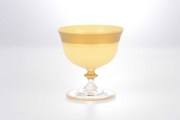 Набор креманок для мартини 105 мл Матовая полоса AS Crystal желтая 2