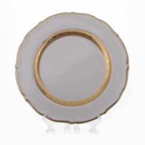 Блюдо круглое 30 см Лента золотая матовая 1 Bavarian Porcelain2