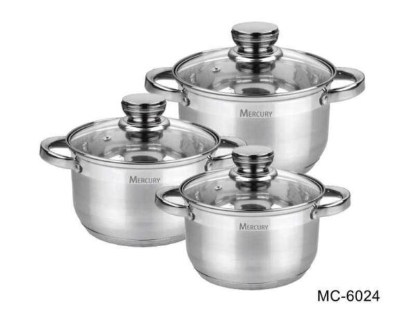 Набор посуды Mercury MC 6024 6 предметов 35/25/18 л 20/18/16 см 2