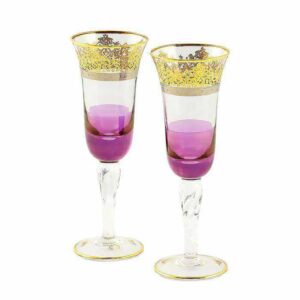 Бокал для шампанского набор 2 шт фиолетовый Migliore Luciana 2