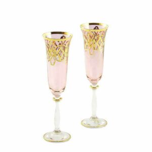 Бокал для шампанского набор 2 шт розовый Migliore Venezia 2