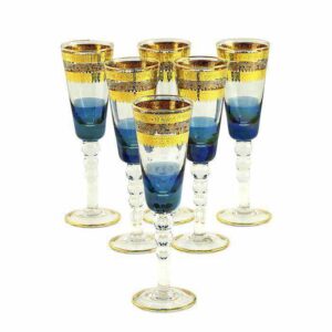 Бокал для шампанского набор 6 шт голубой Migliore Adriatica 2