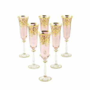 Бокал для шампанского набор 6 шт розовый Migliore Venezia 2