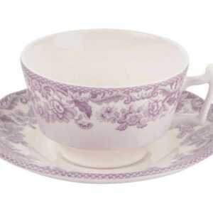 Чашка чайная с блюдцем 200мл Деламер сельские мотивы розовая Spode 2