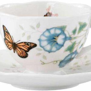 Чашка чайная с блюдцем 240мл Бабочки на лугу Бабочка Монарх Lenox 2