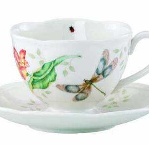 Чашка чайная с блюдцем 240мл Бабочки на лугу Стрекоза Lenox 2