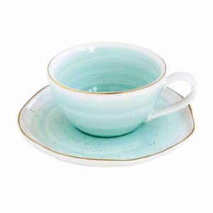 Чашка для кофе с блюдцем Artesanal зел-голубая Easy Life (R2S) 2
