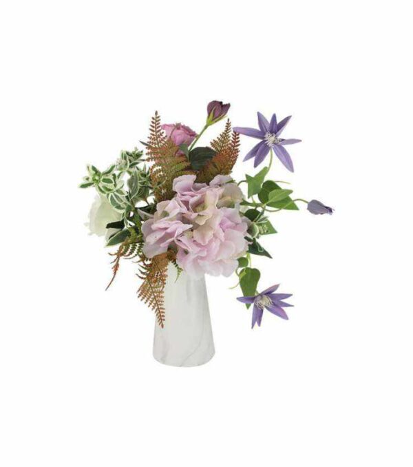 Декоративные цветы Букет клематисы сиреневые и гортензии в керамической вазе Dream Garden 2