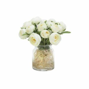 Декоративные цветы Купальницы белые в стекл вазе Dream Garden 2