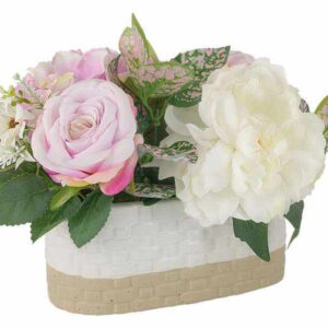 Декоративные цветы Пион и гортензии в керамической вазе Dream Garden 2