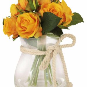 Декоративные цветы Розы жёлтые в стекл вазе Dream Garden 2