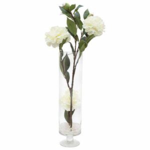 Декорцветы Пионы белые в стеклвазе Dream Garden 2