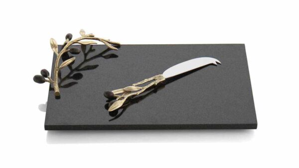 Доска для сыра с ножом Michael Aram Золотая оливковая ветвь 32x23см 2