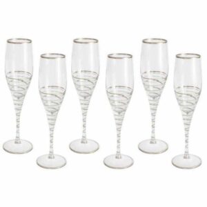 Набор бокалов для шампанского Спираль серебро Same 2