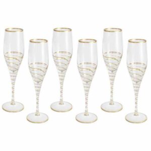 Набор бокалов для шампанского Спираль золото Same 2