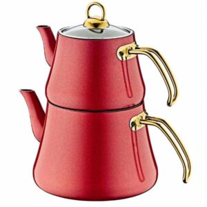 Набор чайников с а/п покрытием заварник 12 л чайник 22 л красный, OMS, 8203-L-Rd 2