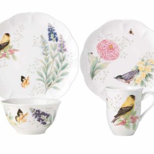 Сервиз чайно-столовый Lenox Бабочки на лугу Птицы Щегол 2