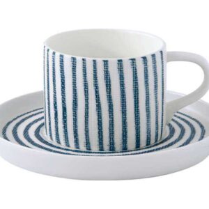 Чашка с блюдцем белый с синими полосками Бриз Бриз Easy Life (R2S) 58603 2