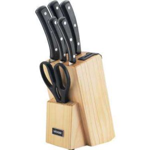 Набор из 5 кухонных ножей и блока для ножей с ножеточкой NADOBA HELGA 2