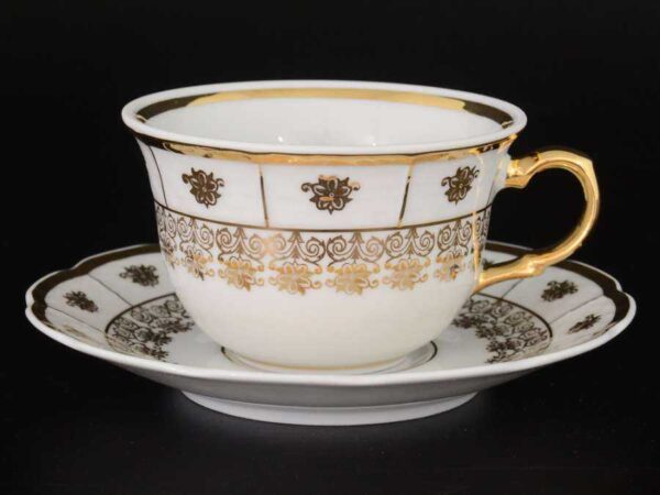 Чашка от чайных пар Менуэт Золотой орнамент Натали 220мл Тхун 33126 2