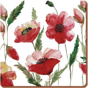 Набор из 6 подставок под горячее Watercolour Poppy 10х10 Kitchen Craft