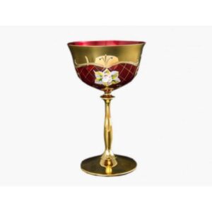 Набор бокалов для мартини лепка красная золотая ножка Uhlir 200 мл Богемия 11059 2