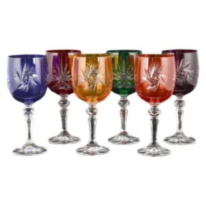 Набор бокалов для вина Цветной хрусталь 220мл Богемия 22876 2