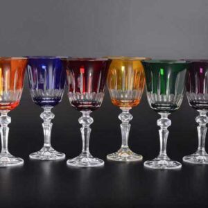 Набор бокалов для вина Цветной хрусталь 220мл Богемия 26420 2