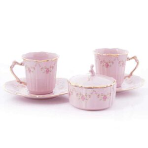 Набор для чая Соната Мелкие цветы Розовый фарфор 6 предметов Леандер 36938 2