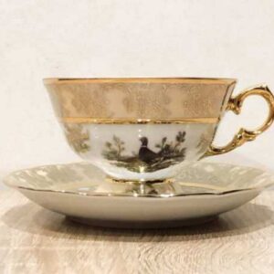 Чайная пара 140мл Царская Медовая Охота Happa Royal Czech Porcelain 2