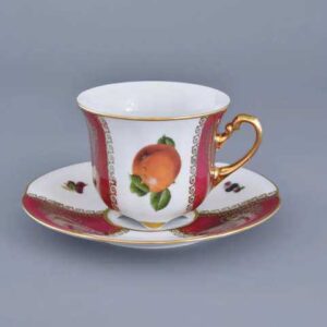 Чайная пара Фрукты Красные Royal Czech Porcelain 2