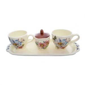 Чайный набор 2 чашки сахарница подставка 4 предмета Artigianato ceramico 2