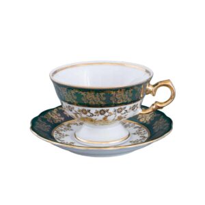 Чайный набор Золотая Зеленая Роза 6/12 AL Royal Czech Porcelain 2