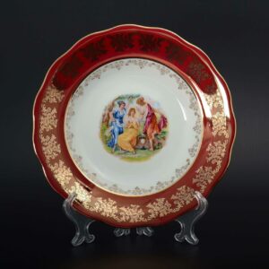 Десертная тарелка 19 см Красная Мадонна AL Royal Czech Porcelain 2