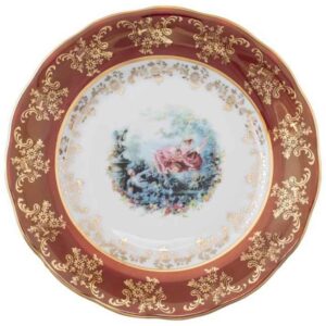Десертная тарелка 19 см Красное Барокко AL Royal Czech Porcelain 2