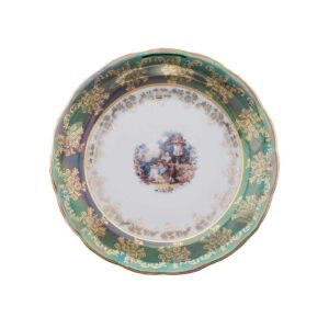 Десертная тарелка 19 см Зеленое Барокко AL Royal Czech Porcelain 2