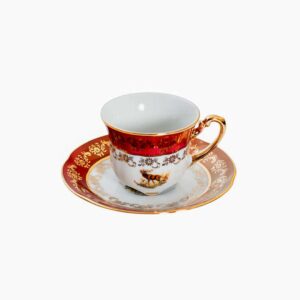 Кофейный набор Болеро Царская Красная Охота 6/12 Royal Czech Porcelain 2