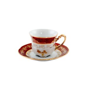 Кофейный набор Болеро Красная Золотая Роза 6/12 Royal Czech Porcelain 2