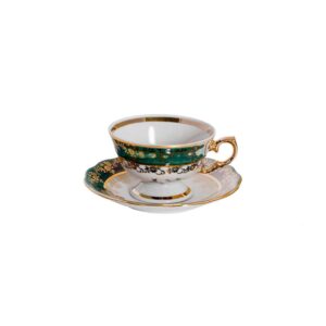 Кофейный набор Царская Зеленая Охота 6/12 AL Royal Czech Porcelain 2
