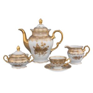 Кофейный сервиз Золотая Медовая Роза 6/15 AL Royal Czech Porcelain 2