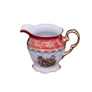 Молочник Царская Красная Охота AL Royal Czech Porcelain 2